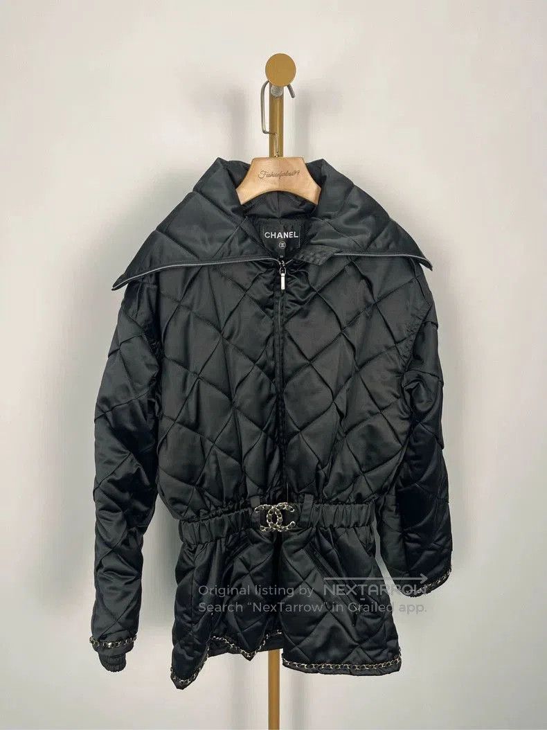 Chanel Chanel Black Logo Collar Jacket W/ Bag. Size US S / EU 44-46 / 1 - 1 Thumbnail