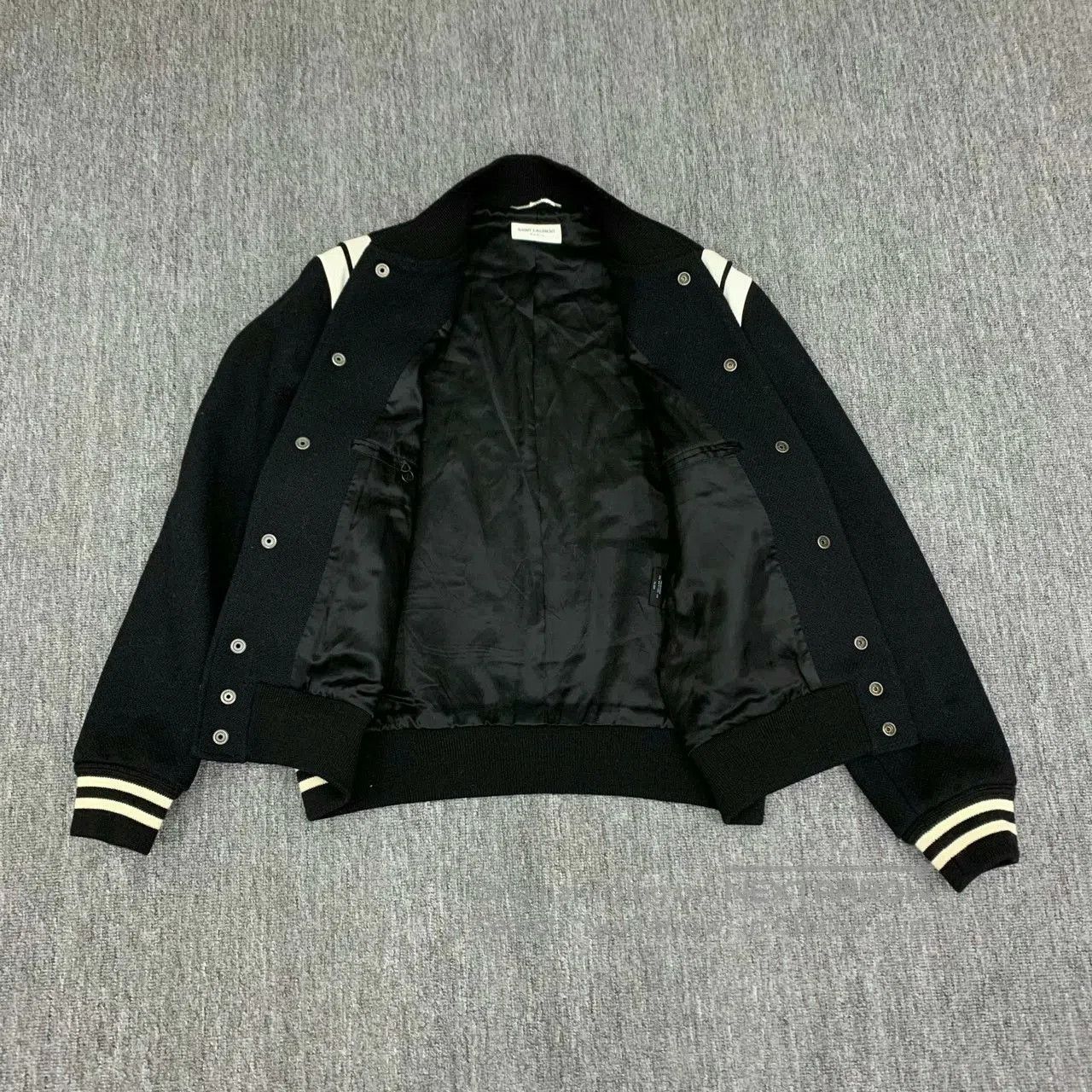 Saint Laurent Paris black and white patchwork baseball jacket. Size US L / EU 52-54 / 3 - 8 Thumbnail