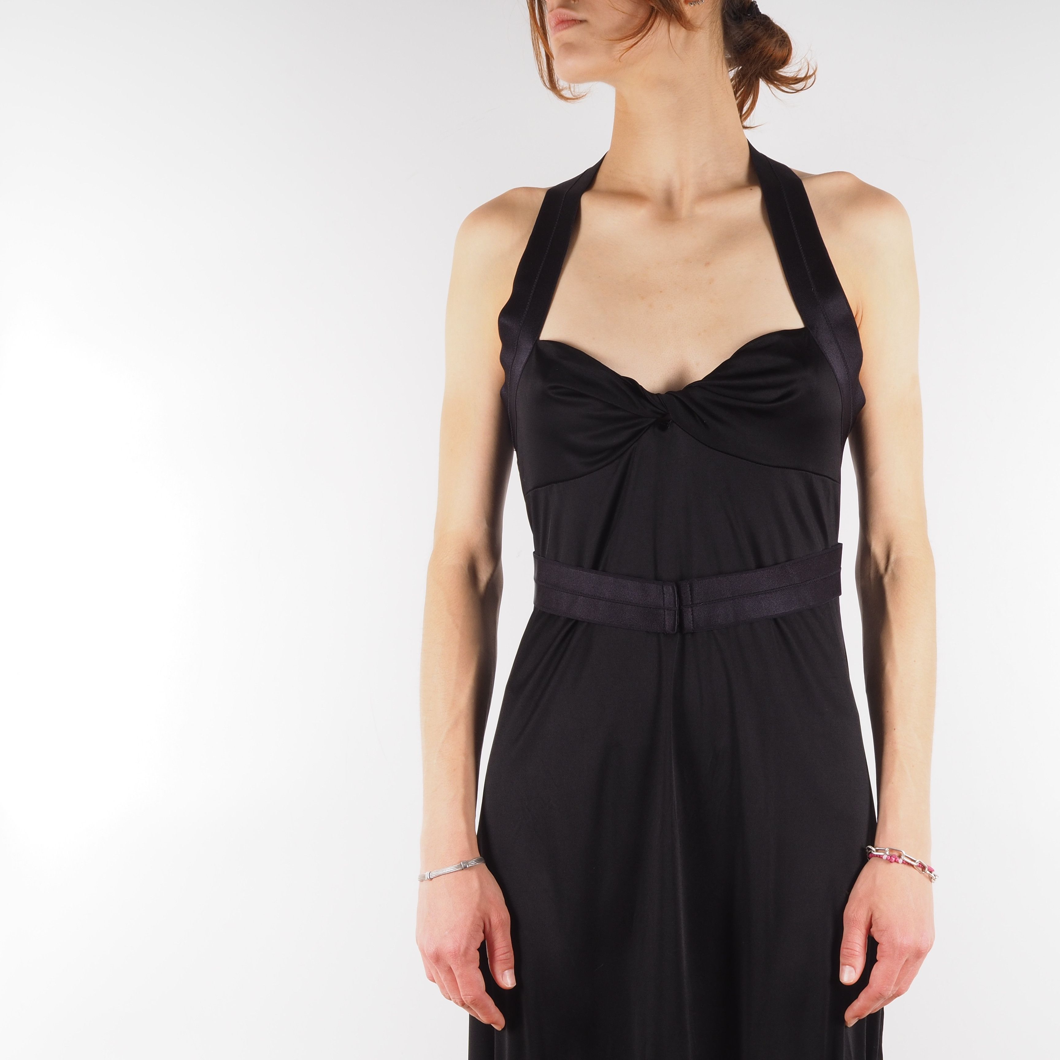 Alessandro Dell'acqua Alessandro Dell'Acqua Designer Black Knee Length Dress Size M / US 6-8 / IT 42-44 - 2 Thumbnail