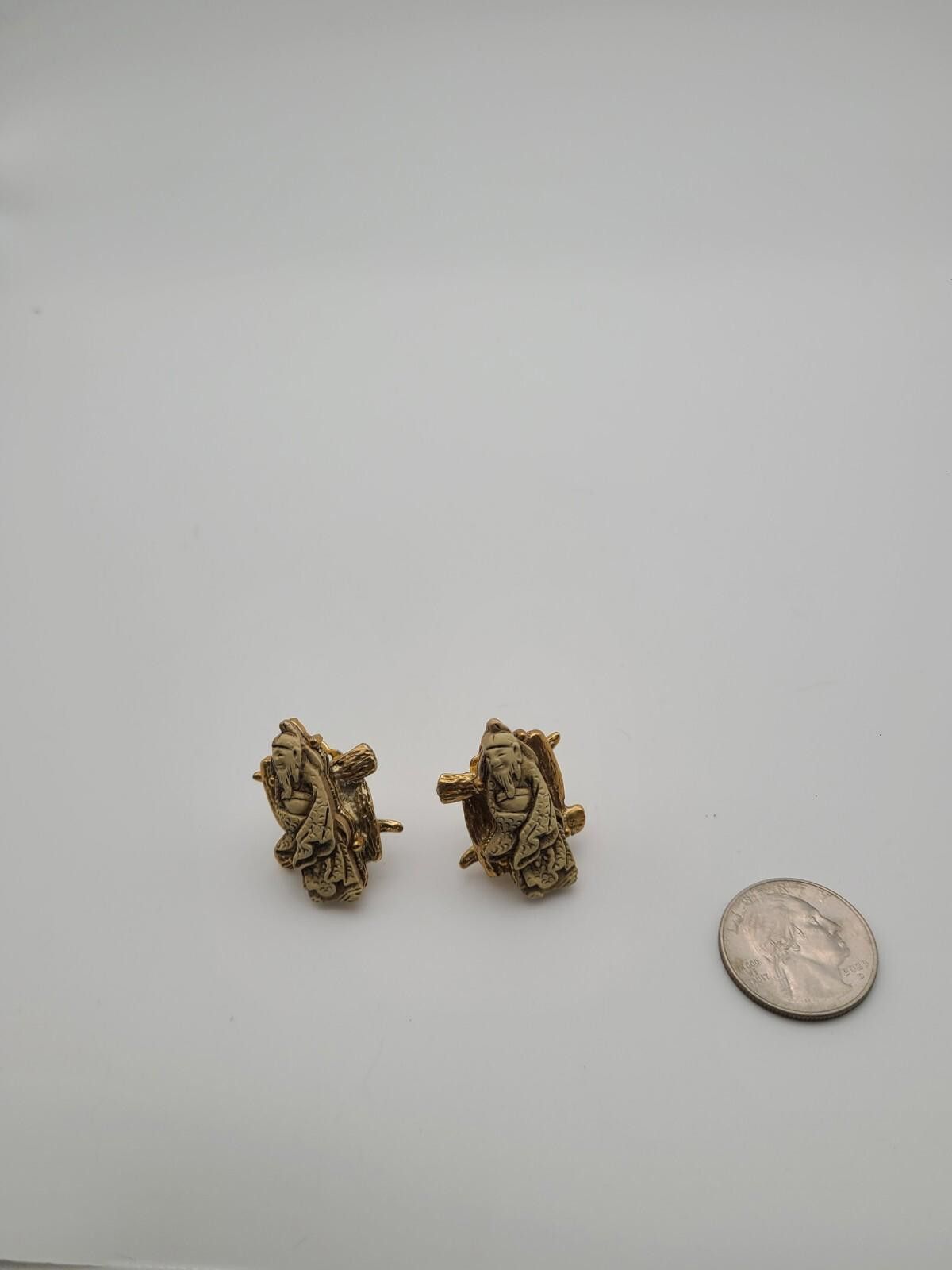 RAGEBLUE Rare Vintage Colco Asian-Themed Earrings Signed Size ONE SIZE - 3 Thumbnail