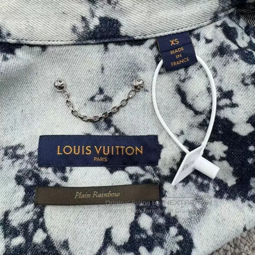Louis Vuitton louis vuitton green floral denim jacket. Size XS / US 0-2 / IT 36-38 - 3 Thumbnail