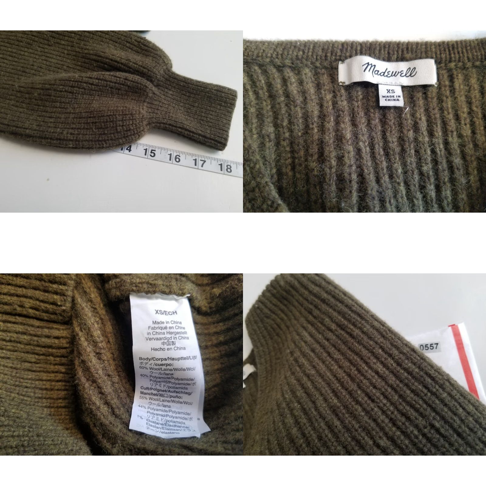 Madewell Madewell Sweater Womens XS Brown Wool Pullover Vneck Stretch Long Sleeve Size XS / US 0-2 / IT 36-38 - 8 Thumbnail