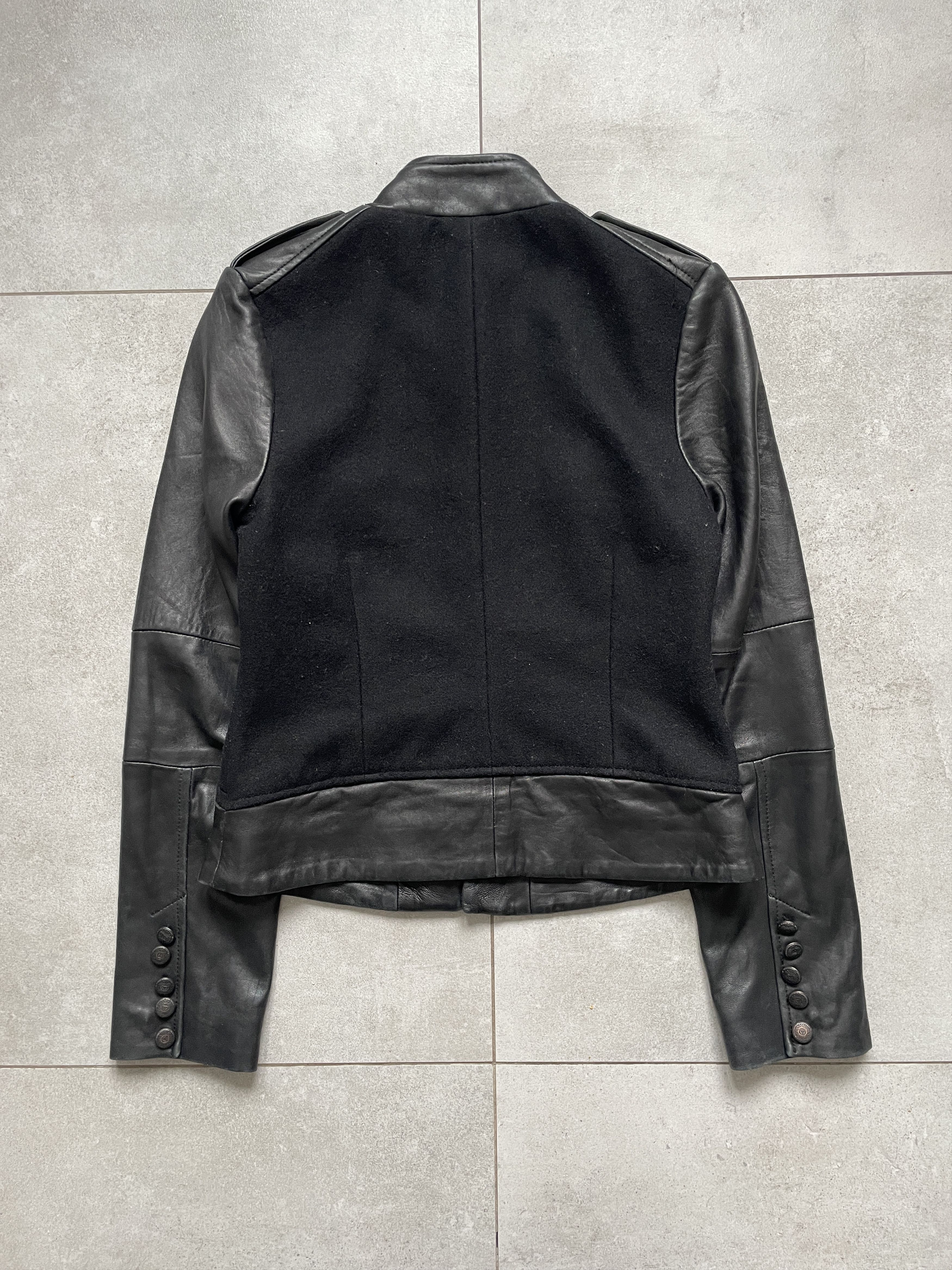Eleven Paris BLACK WOOL LEATHER DOUBLE BRESTED BALMAIN TYPE NAPOLEONIC Size S / US 4 / IT 40 - 2 Thumbnail