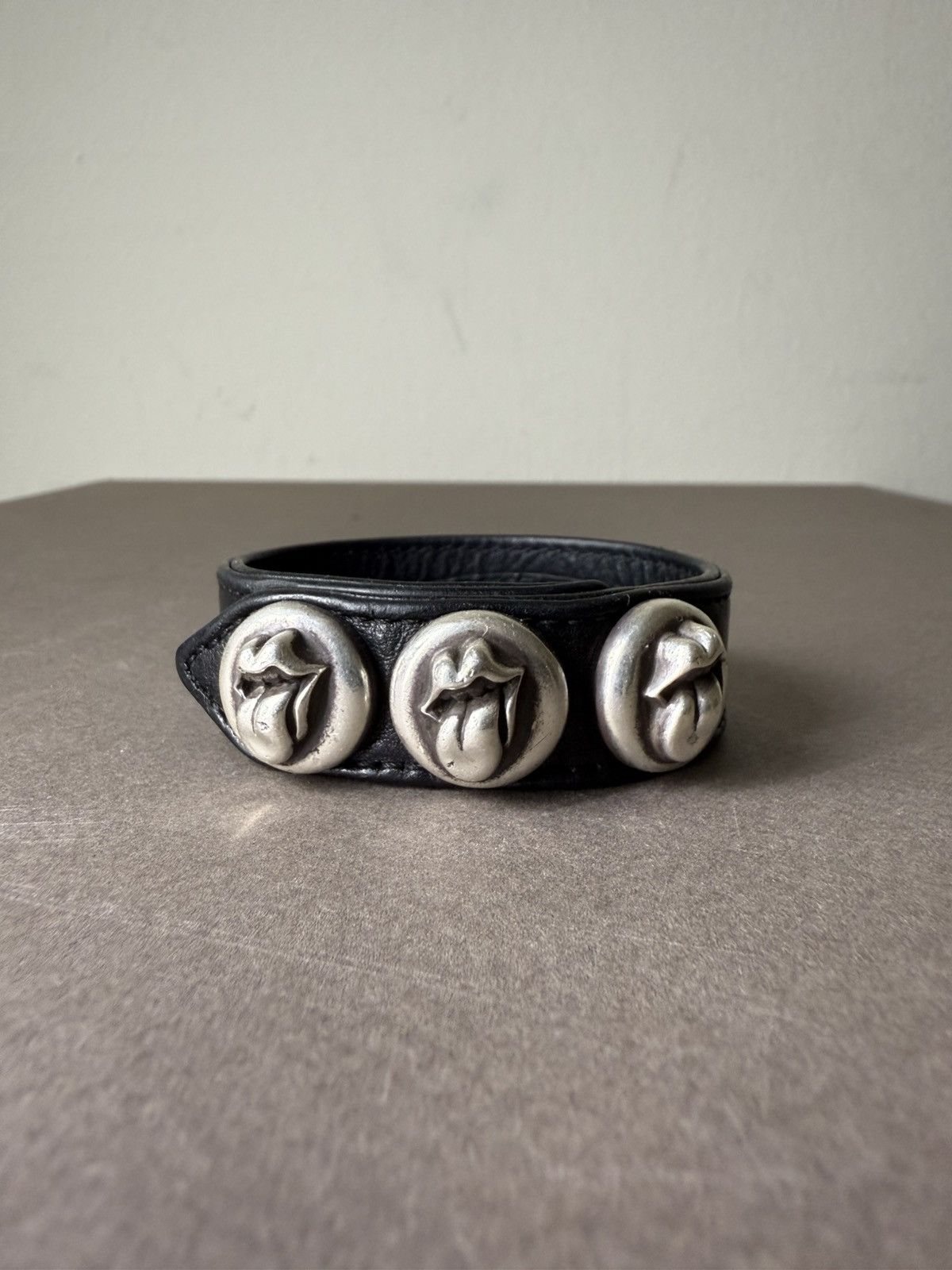 Chrome Hearts Chrome Hearts Rolling Stones Leather Bracelet Size ONE SIZE - 2 Thumbnail