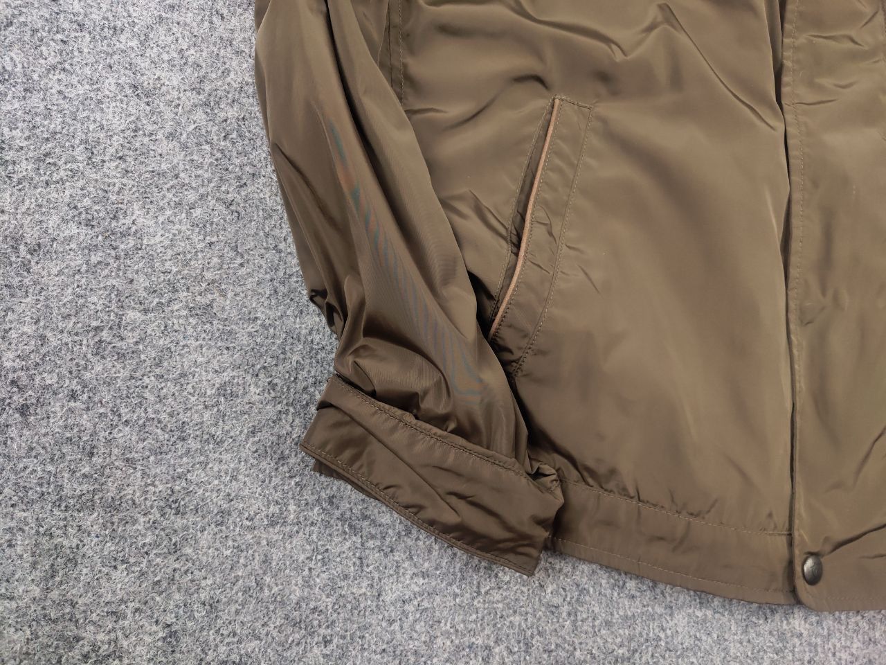 Massimo Dutti Massimo Dutti Nylon Brown Pocket Zip Hoodie Mens Jacket Size US XL / EU 56 / 4 - 8 Thumbnail