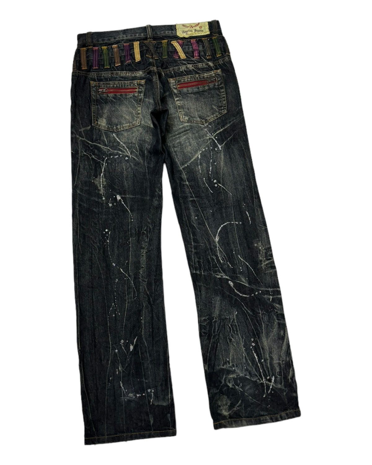 If Six Was Nine 🔥DOUBLE WAIST DENIM ANTFUL DISTRESSED DENIM BAGGY JEANS Size US 33 - 5 Thumbnail