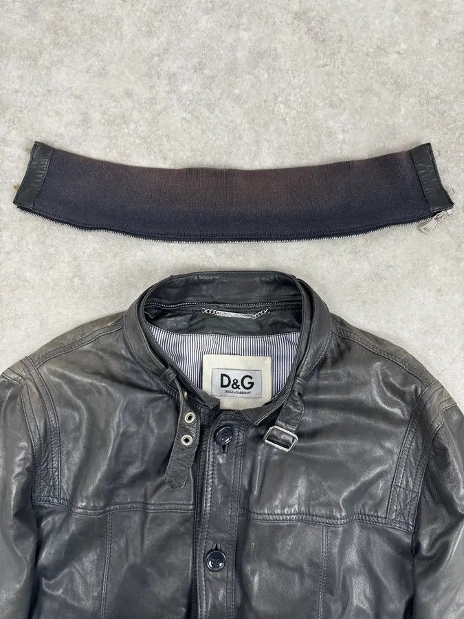 Dolce & Gabbana 2000s Dolce & Gabbana Black Leather Buttoned Jacket Size US L / EU 52-54 / 3 - 10 Thumbnail