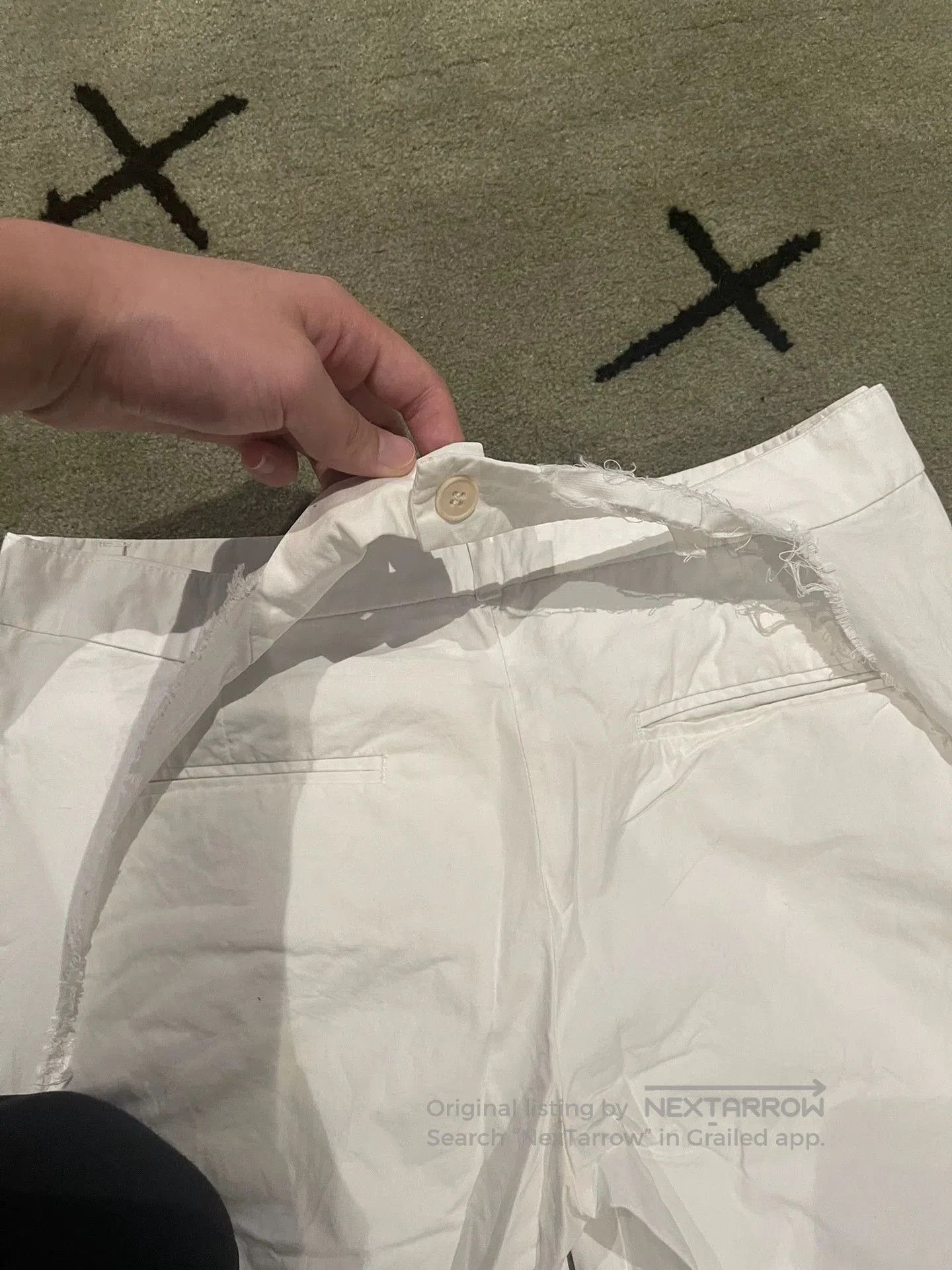 Hussein Chalayan unique distressed white adjustable pants. Size US 38 / EU 54 - 4 Thumbnail