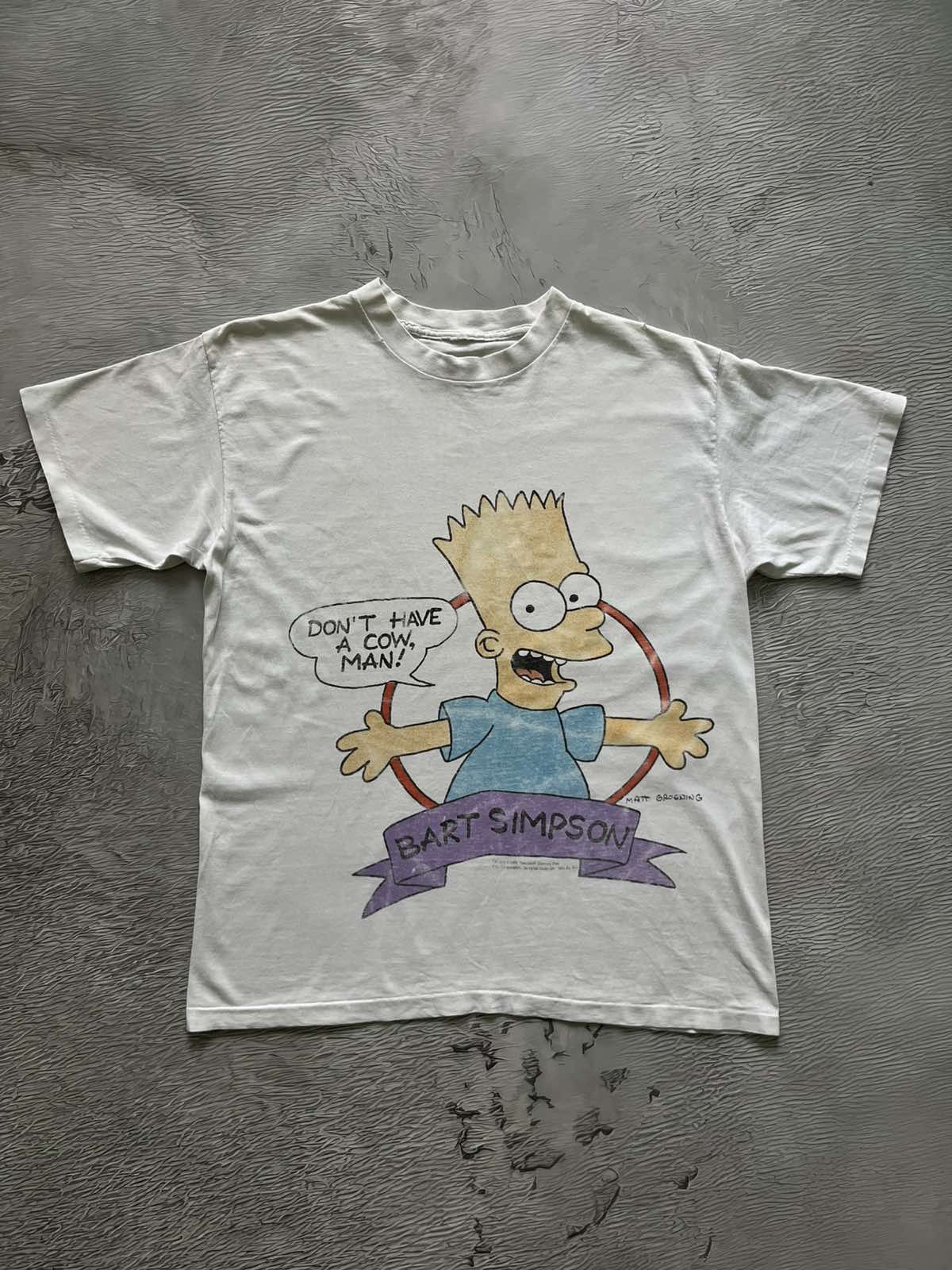 Cartoon Network Vintage Merch 90s The Simpsons Bart Simpsons White Size US L / EU 52-54 / 3 - 2 Thumbnail