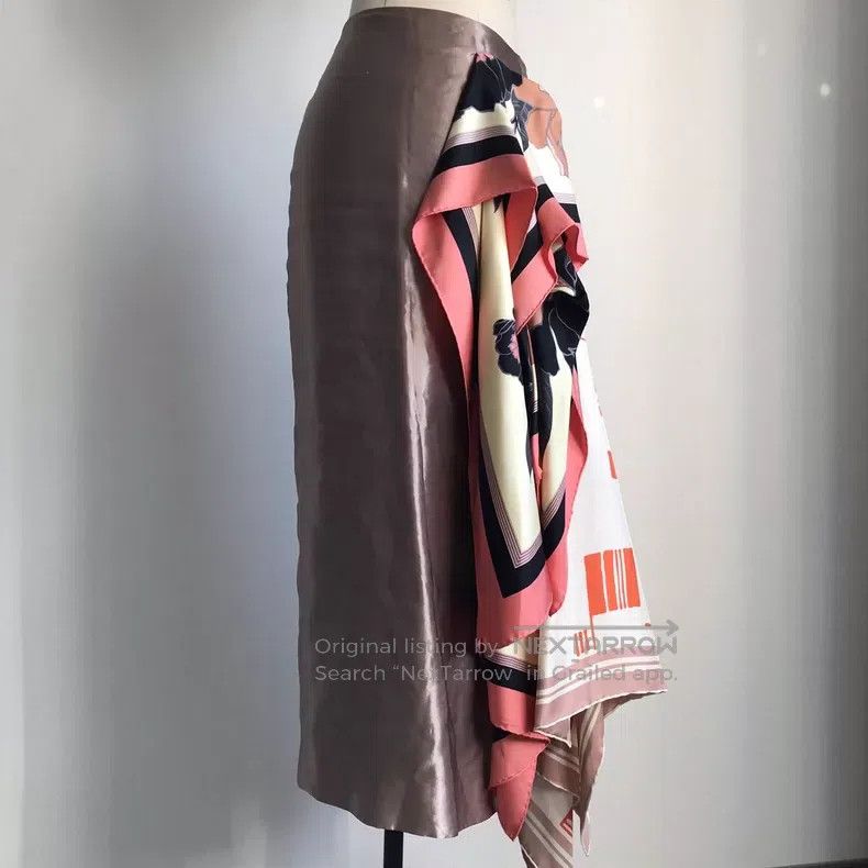 Dries Van Noten Dries Van Noten Silk Scarf Midi Skirt Size 31" - 7 Thumbnail