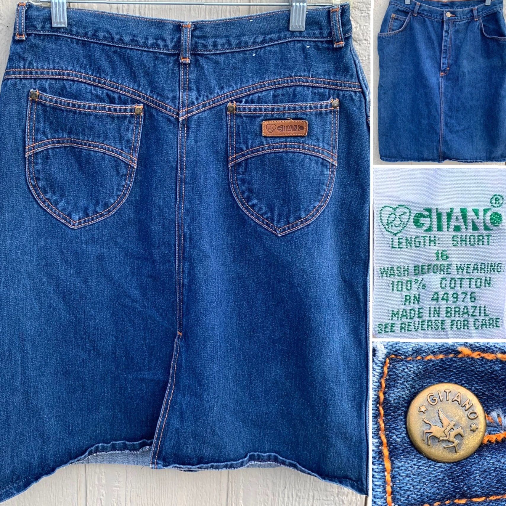 Vintage VINTAGE Gitano PS Jeans Skirt High Waist Denim 1980s 80s Size 18 30” Waist Blue Hip Hippy Casual Mens Womens Girls Size 40" / US 18 - 4 Thumbnail