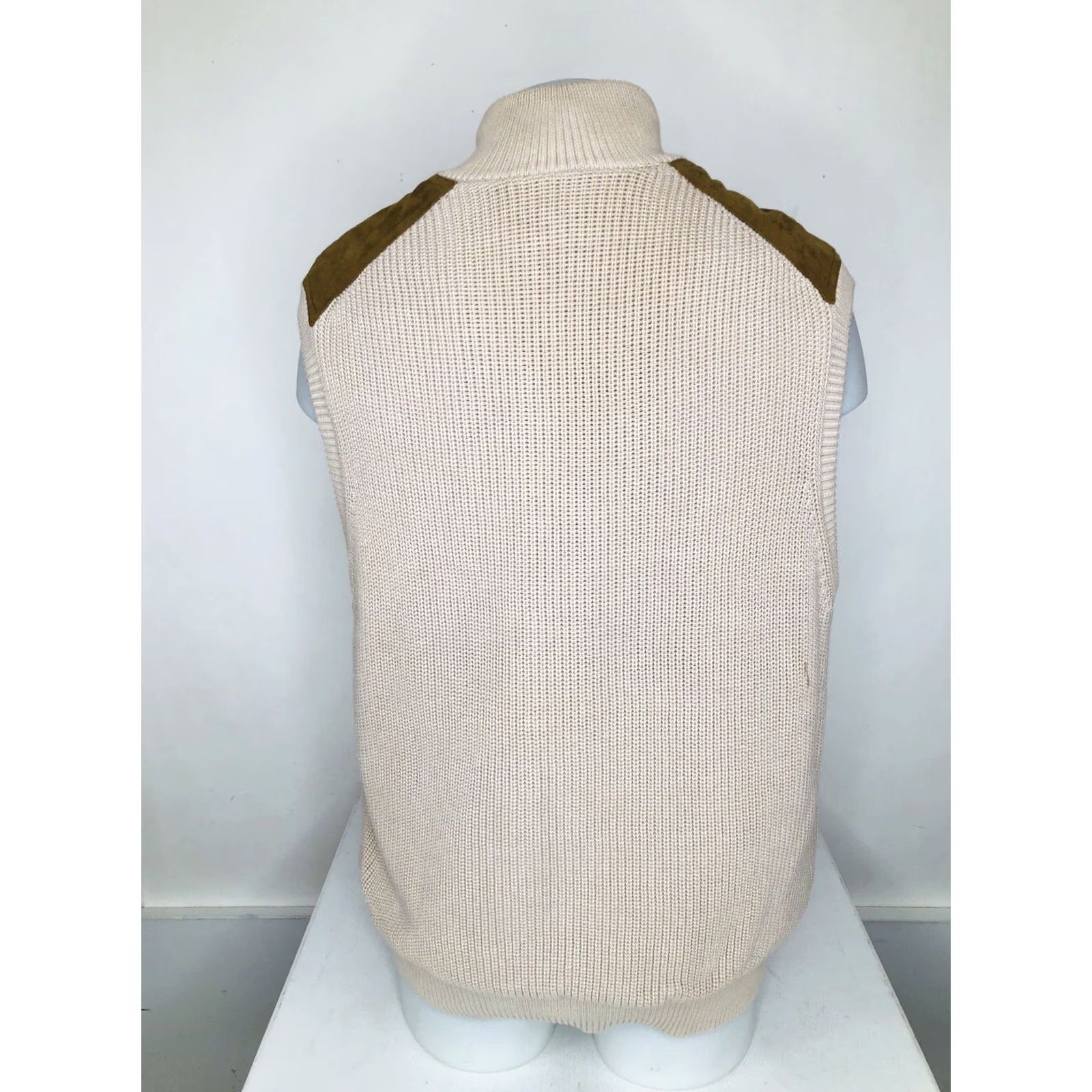 Orvis Orvis Sweater Vest Jacket Knit Full Zip Lined SHOLDER PATCH Heavy Duty Size L Light Brown Men Size US L / EU 52-54 / 3 - 6 Thumbnail