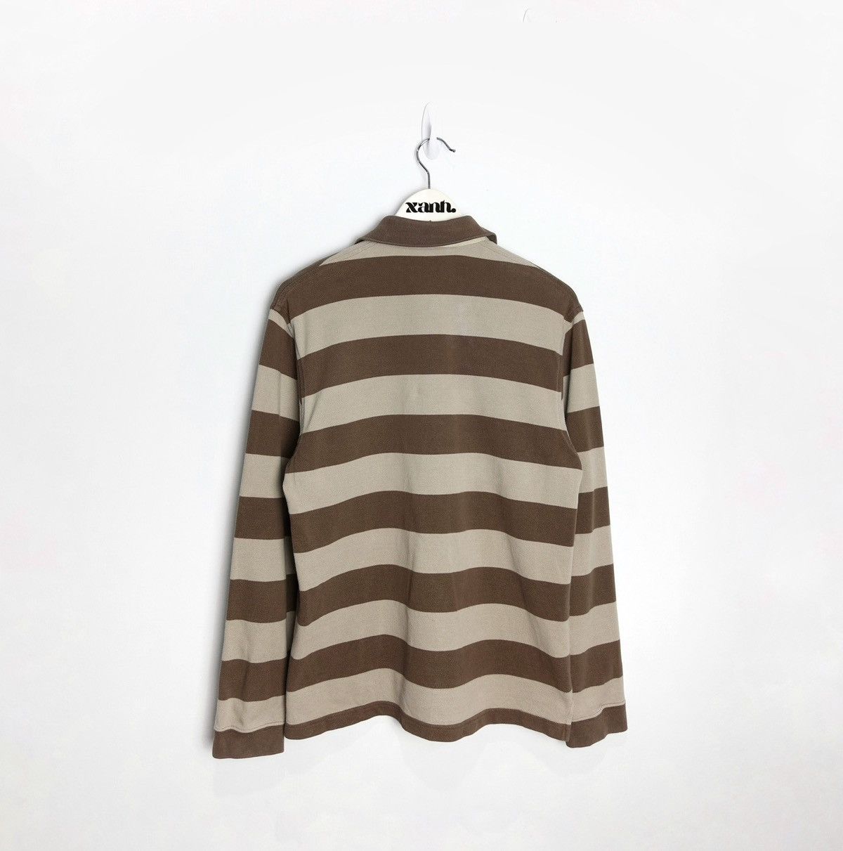 Lacoste × Vintage Vintage Lacoste Brown Polo Stripped Long Sleeve Shirt Size US S / EU 44-46 / 1 - 2 Thumbnail