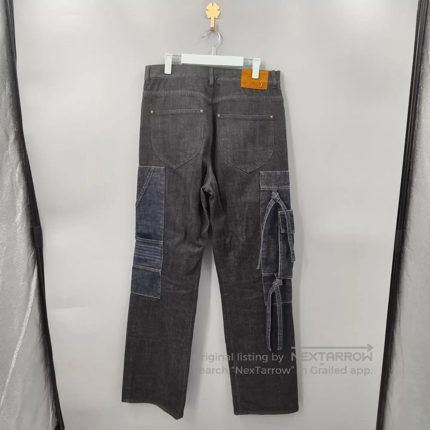 Louis Vuitton Blue Denim Cargo Pants with Patch Details Size 32. Size US 32 / EU 48 - 2 Thumbnail