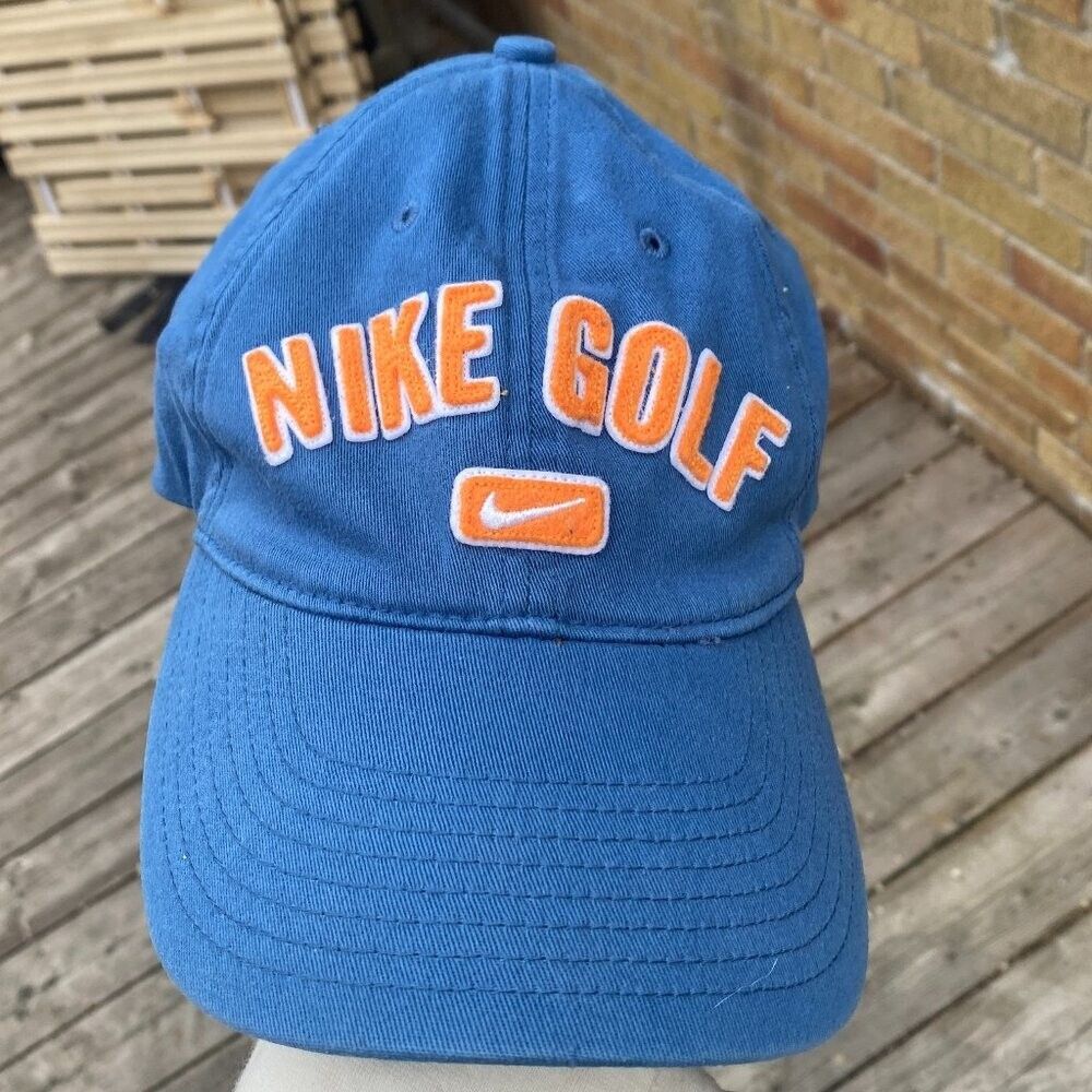 Nike × Vintage Vintage Y2K Embroidered Nike Golf Hat Blue Size ONE SIZE - 1 Thumbnail