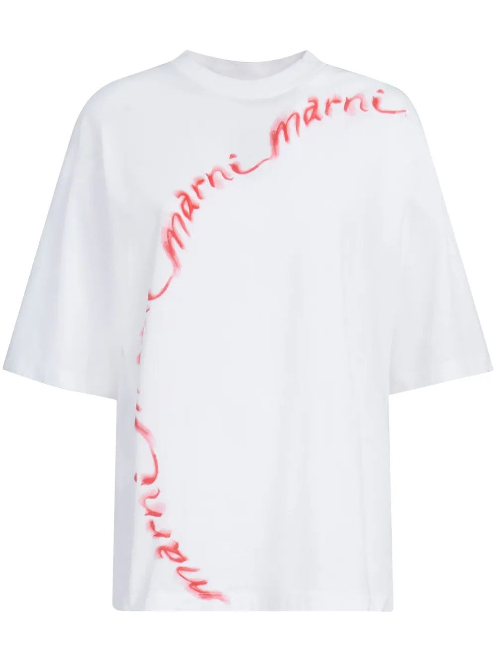 Marni o1w1db10125 Logo Print T-Shirt in White Size S / US 4 / IT 40 - 1 Thumbnail