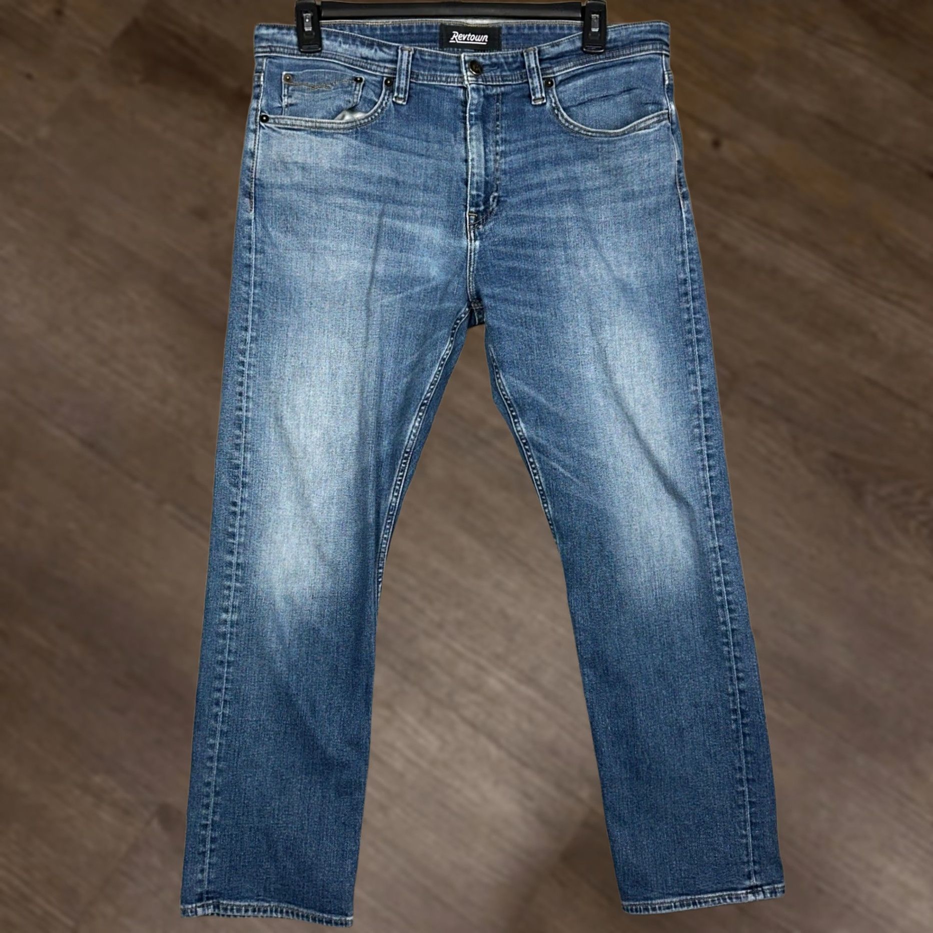 Vintage Revtown Sharp Denim Jeans Mens 36X30 Blue Straight 5-Pocket Casual EUC Size US 36 / EU 52 - 1 Thumbnail