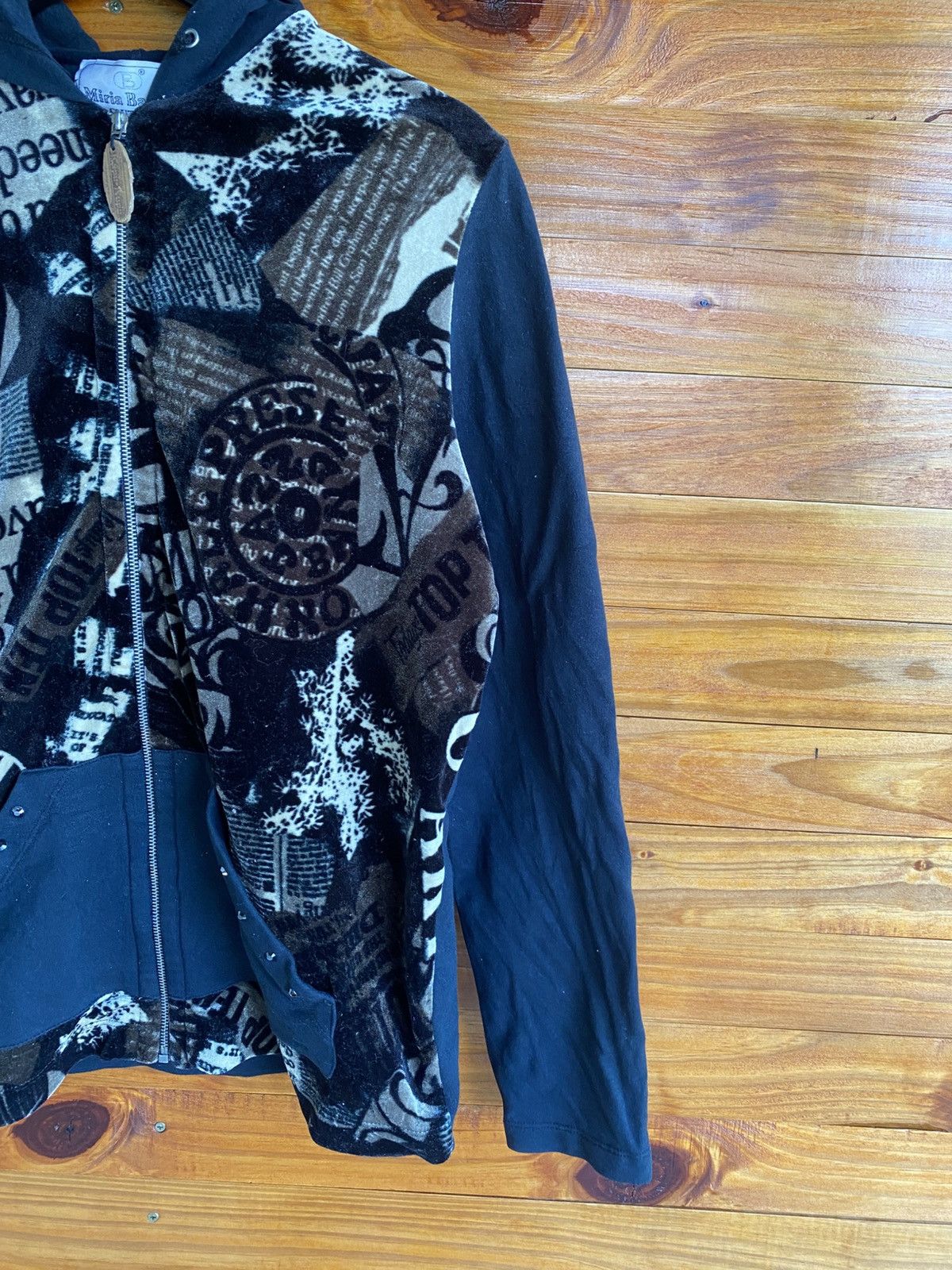 Designer Vintage Miria Bassoli Made in Italy Hooded Jacket – Artistic Size M / US 6-8 / IT 42-44 - 6 Thumbnail