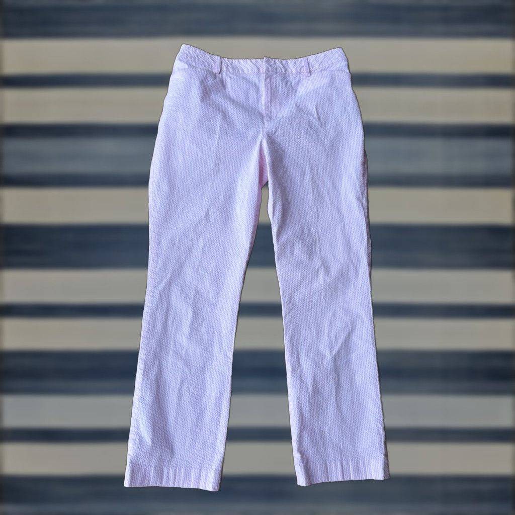 Ralph Lauren LAUREN RALPH LAUREN Seersucker Dress Pants Women’s 10P Pink Striped Golf Pants Size 32" / US 10 / IT 46 - 1 Thumbnail