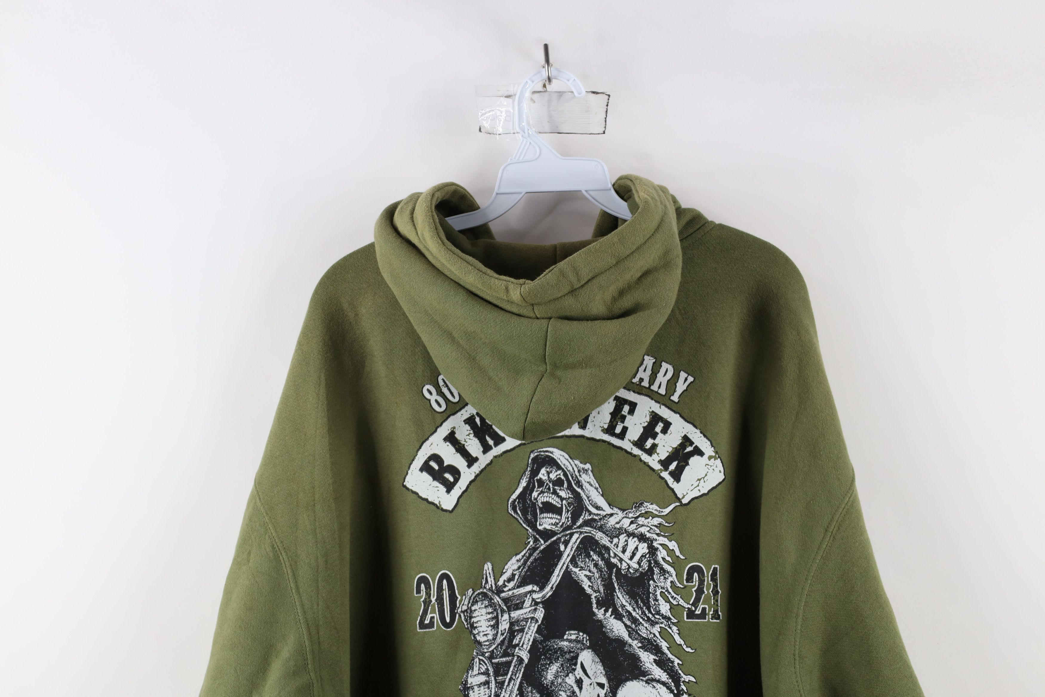 Vintage Y2K Streetwear 2021 Bike Week Grim Reaper Skeleton Hoodie Size US XXL / EU 58 / 5 - 15 Thumbnail