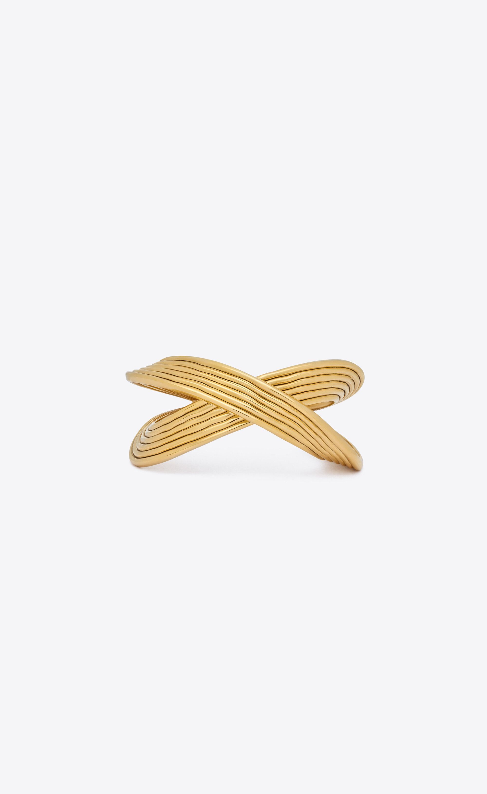 Saint Laurent Paris o1b1hav110725 Size: M / 739383 Link Cuff in Metal in Gold Size ONE SIZE - 4 Thumbnail