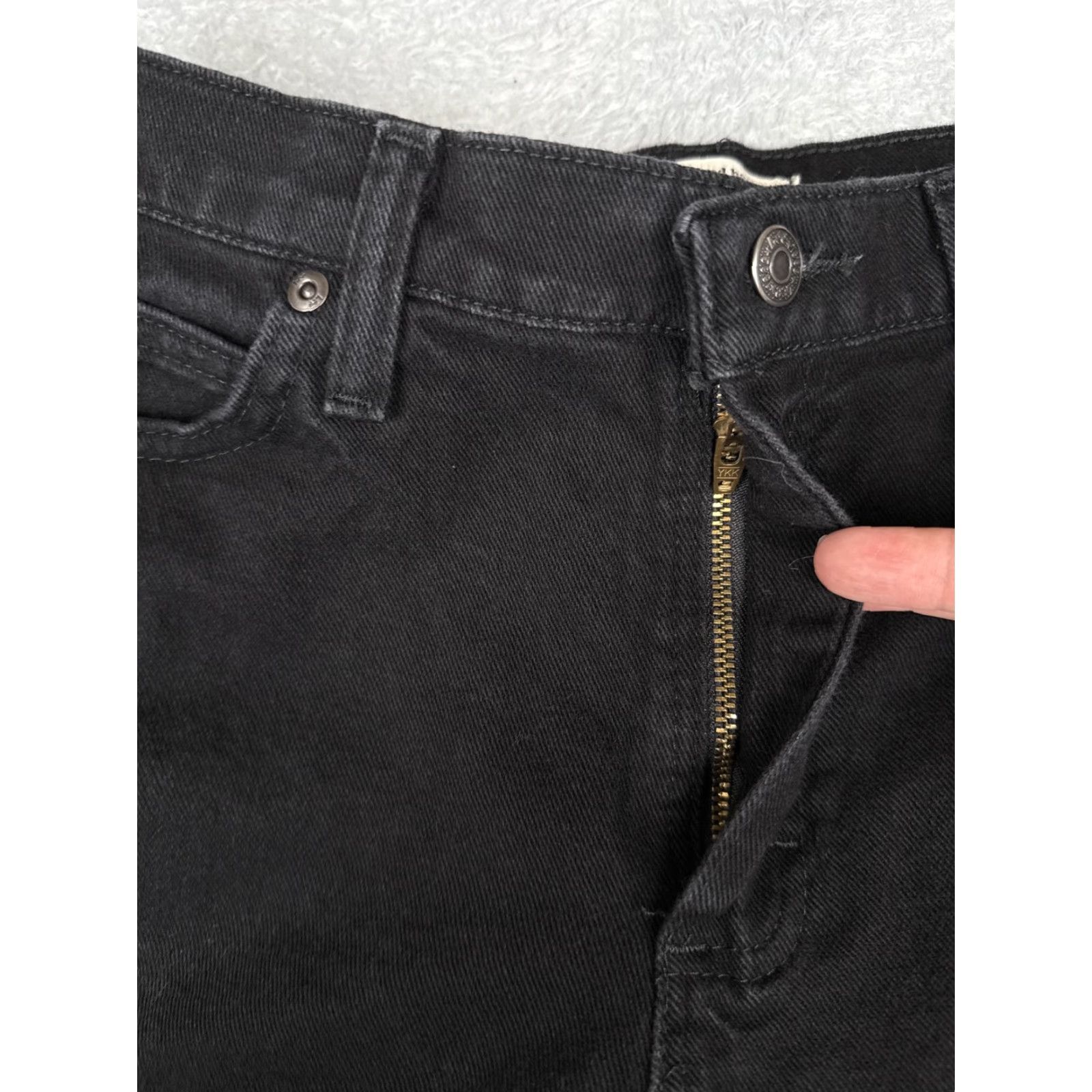 Lee Lee Jeans Womens Bootcut Relaxed 12 Short Black Wash High Rise Stretch Denim 32x29 Size 34" / US 12 / IT 48 - 5 Thumbnail