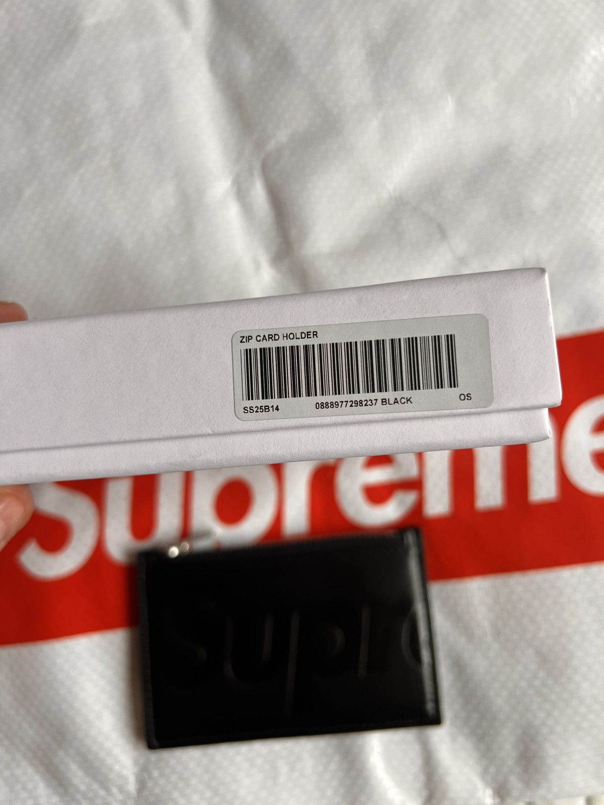 Supreme SUPREME Leather zip card holder Wallet black calfskin logo Size ONE SIZE - 22 Thumbnail