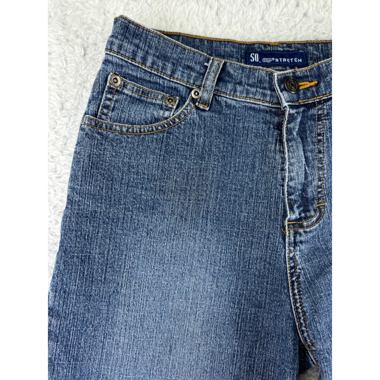 Vintage SO Brand Women's Jeans Pants 16 Blue Denim Bootcut Mid Rise Stretch Cotton Blend Womens Size 38" / US 16 / IT 52 - 7 Thumbnail