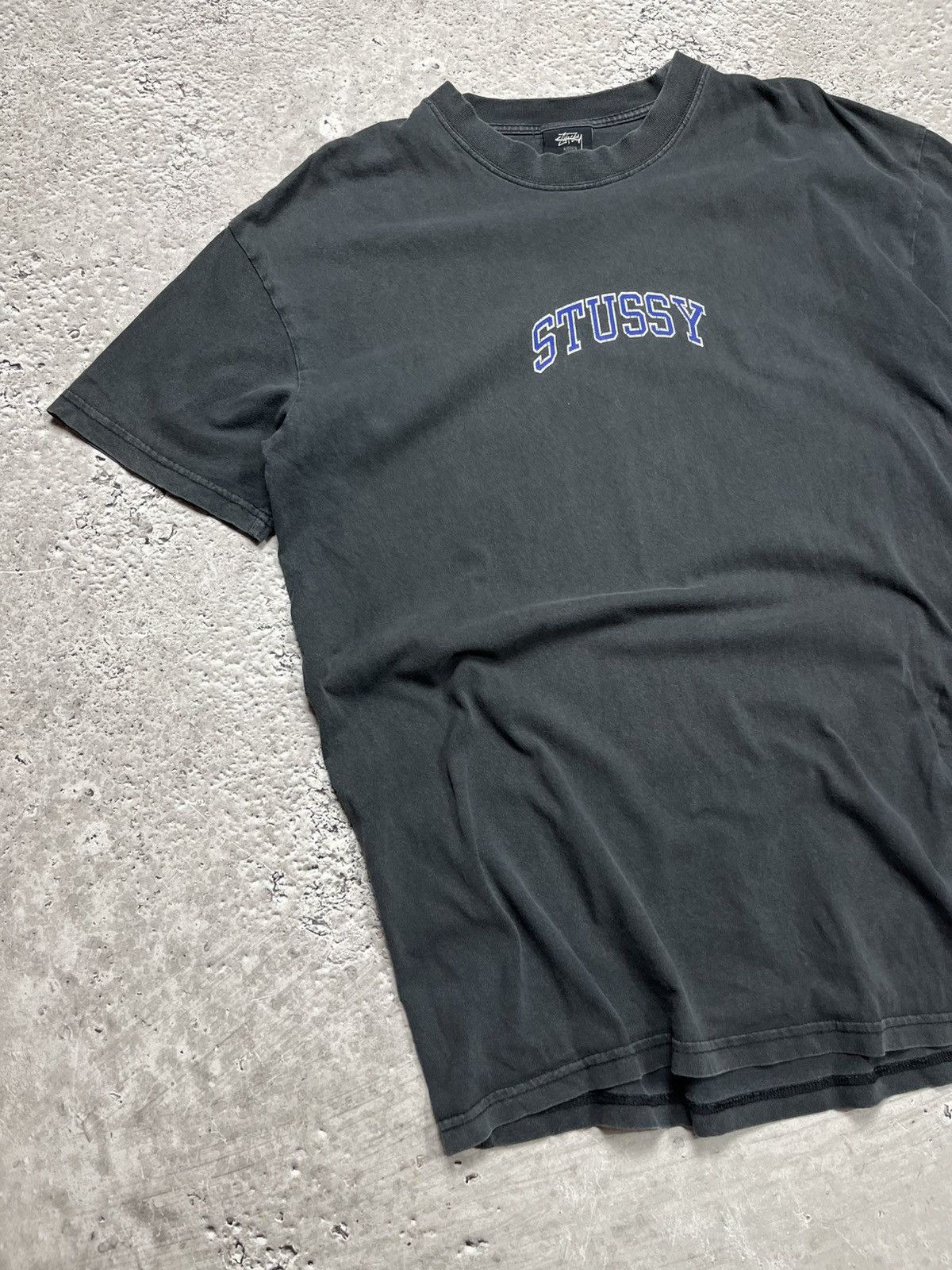 Stussy Stussy Washed Grey T-Shirt Small Blue Arch Logo Streetwear Size US S / EU 44-46 / 1 - 3 Thumbnail