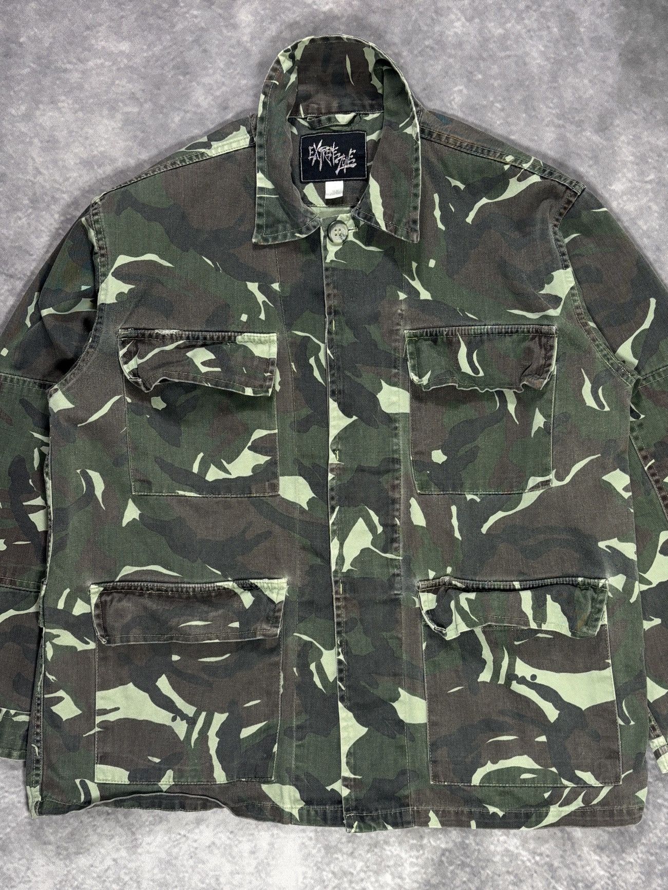 Vintage Vintage Military Chore Coat Camo 4 Pocket 90s Canvas Jacket Size US XS / EU 42 / 0 - 4 Thumbnail