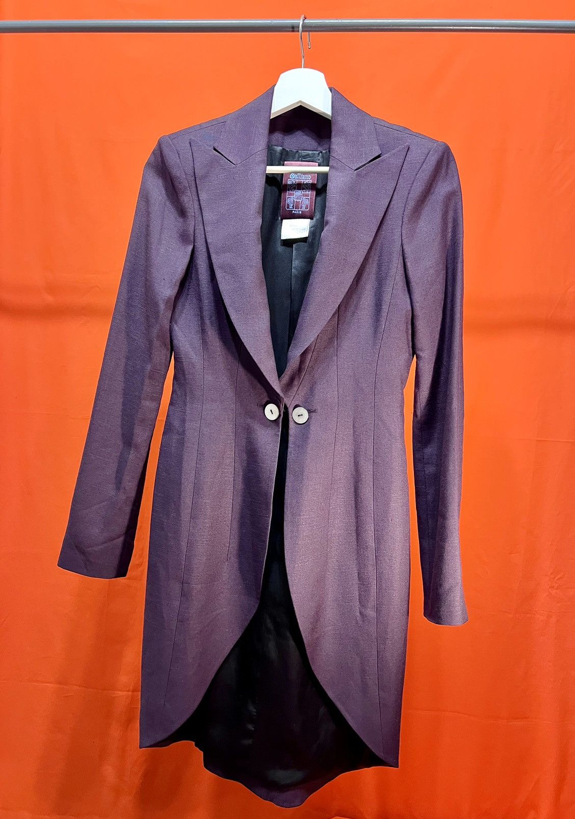 image of John Galliano Archive Morning Silk Jacket, 1995 in Purple, Women's (Size Small)