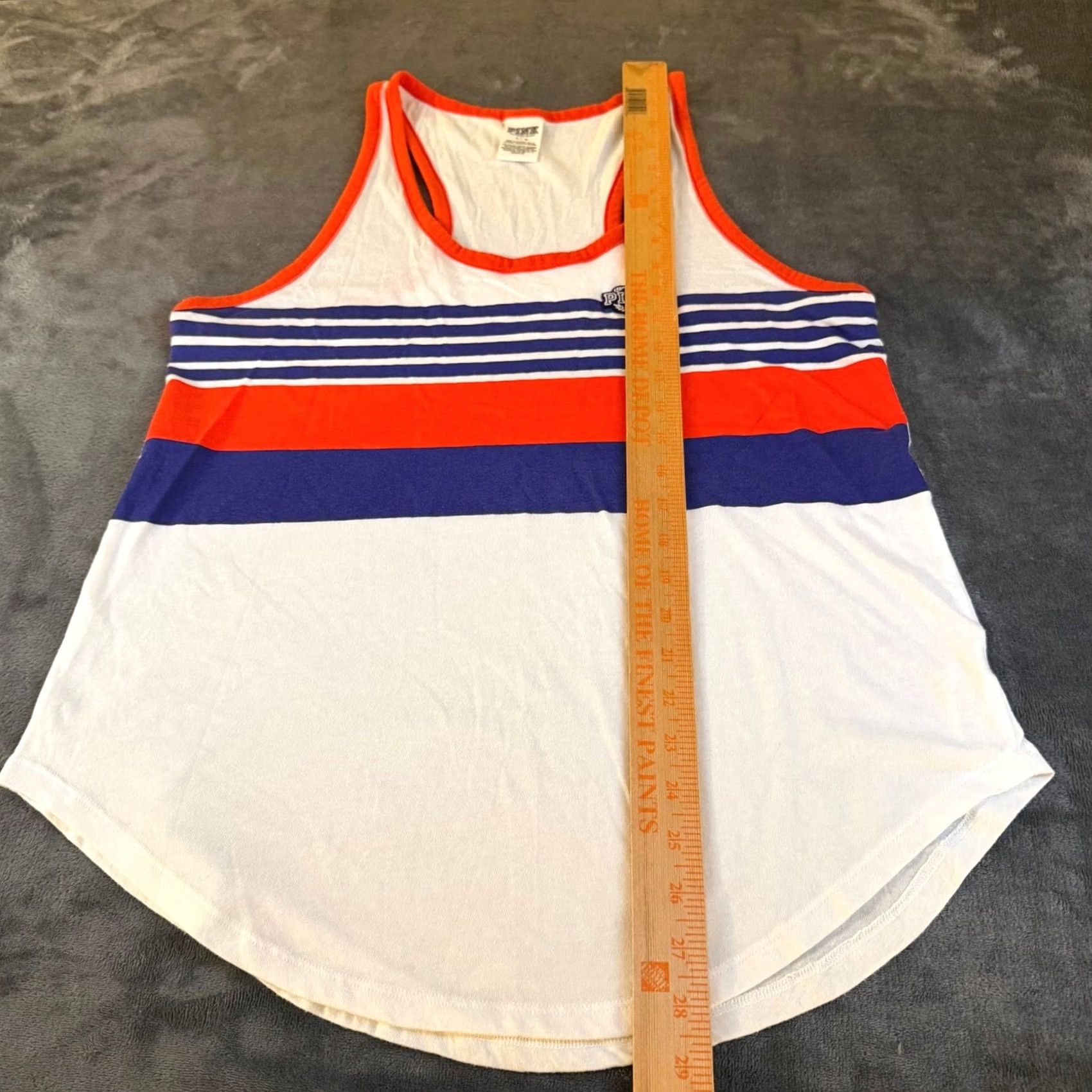 Vintage PINK Victoria's Secret Tank Top Racerback Striped Red White Blue Womens Large Size L / US 10 / IT 46 - 7 Thumbnail