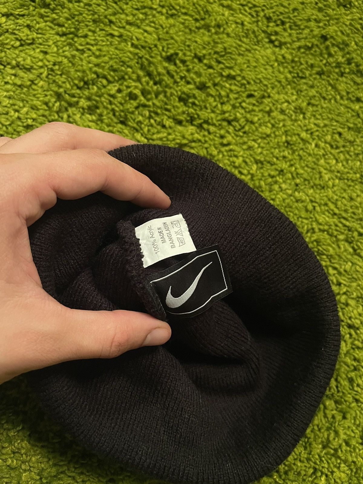 Nike × Vintage Nike 2000s vintage Y2K swoosh logo beanie hat Size 32 - 5 Thumbnail