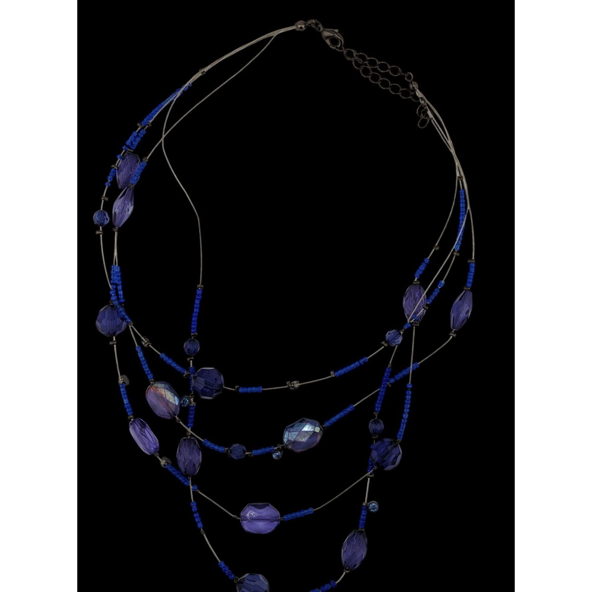 Other Blue Multi-Strand Beaded Necklace With Faceted Glass Beads Size ONE SIZE - 4 Thumbnail