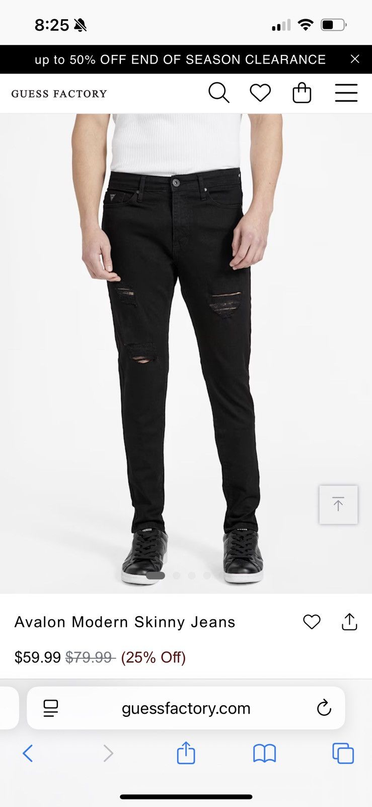 Guess Vintage style Guess Skinny Jeans Size US 30 / EU 46 - 1 Thumbnail