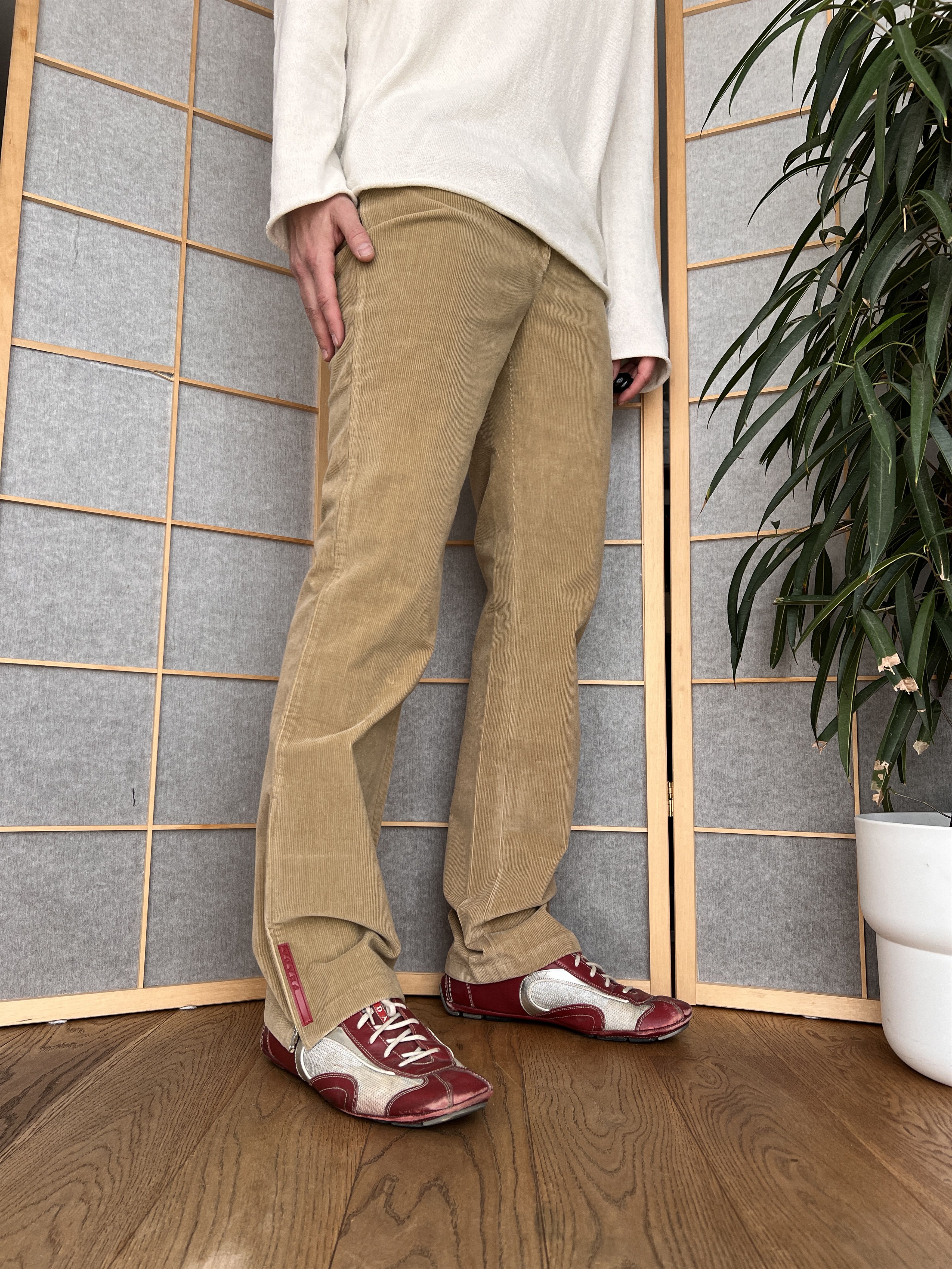Prada Prada VTG 2000s corduroy bootcut flared pants luxury red tab Size US 31 - 6 Thumbnail