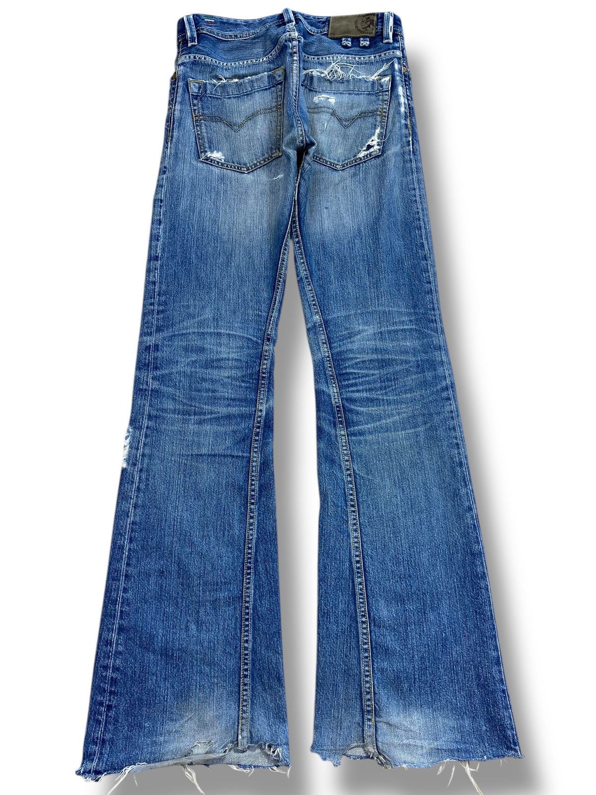 Diesel Vintage Diesel Blue Wash Distress Patch Style Flare Jeans Size US 28 / EU 44 - 4 Thumbnail