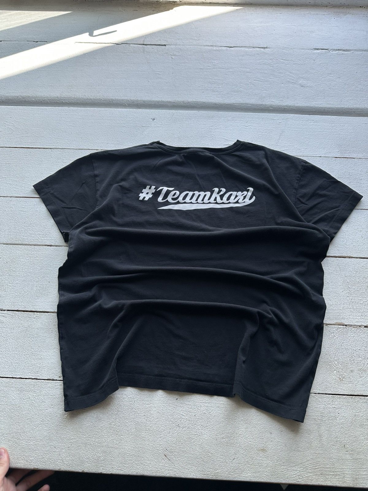 Karl Lagerfeld 🚨 KARL LAGERFIELD avant garde y2k goth tee KARLTEAM Size S / US 4 / IT 40 - 1 Thumbnail