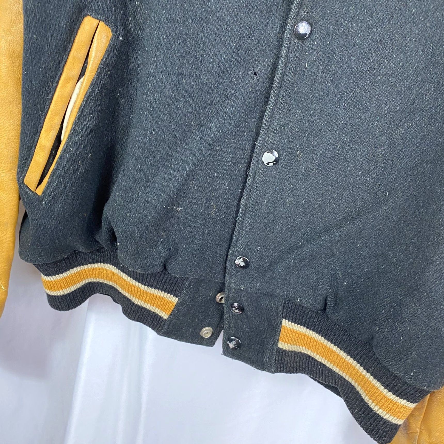 Vintage VINTAGE 1950s Flying Goose Leather & Wool Letterman Jacket L Size US L / EU 52-54 / 3 - 4 Thumbnail