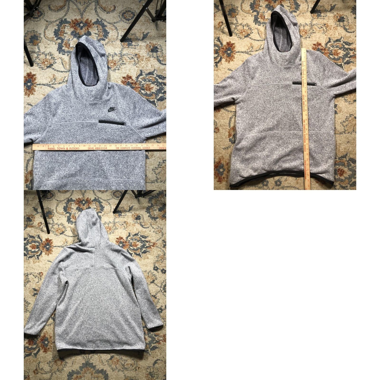 Nike Nike Hoodie Mens XL Gray Pullover Hooded Sweatshirt Zip Chest Pocket Swoosh Logo Size US XL / EU 56 / 4 - 8 Thumbnail