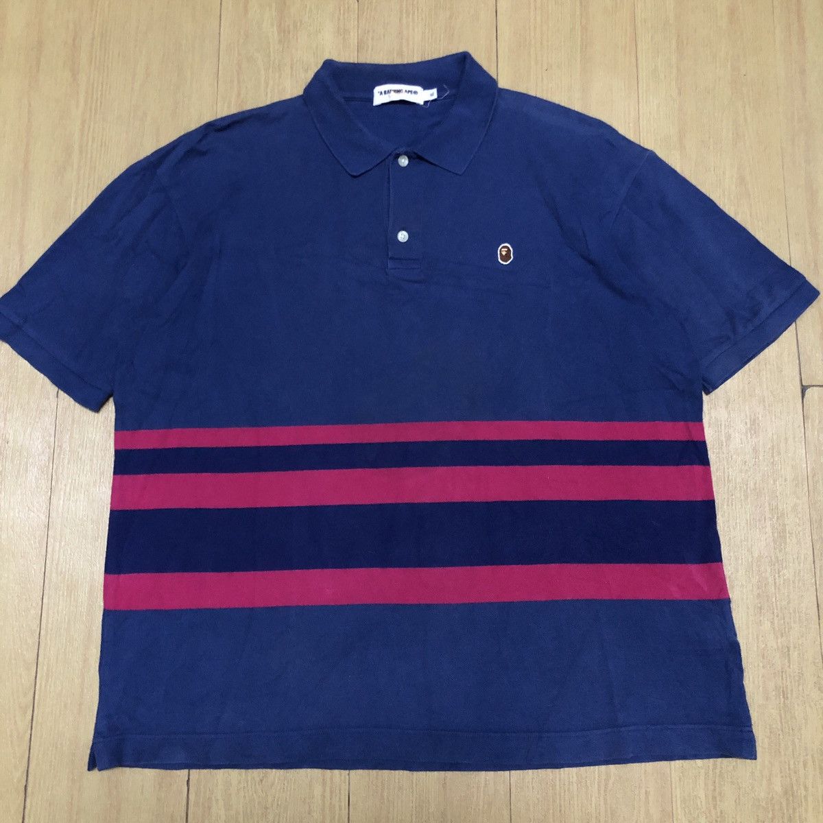 Bape A Bathing Ape Classic Striped Polo Shirts Size US XL / EU 56 / 4 - 1 Thumbnail