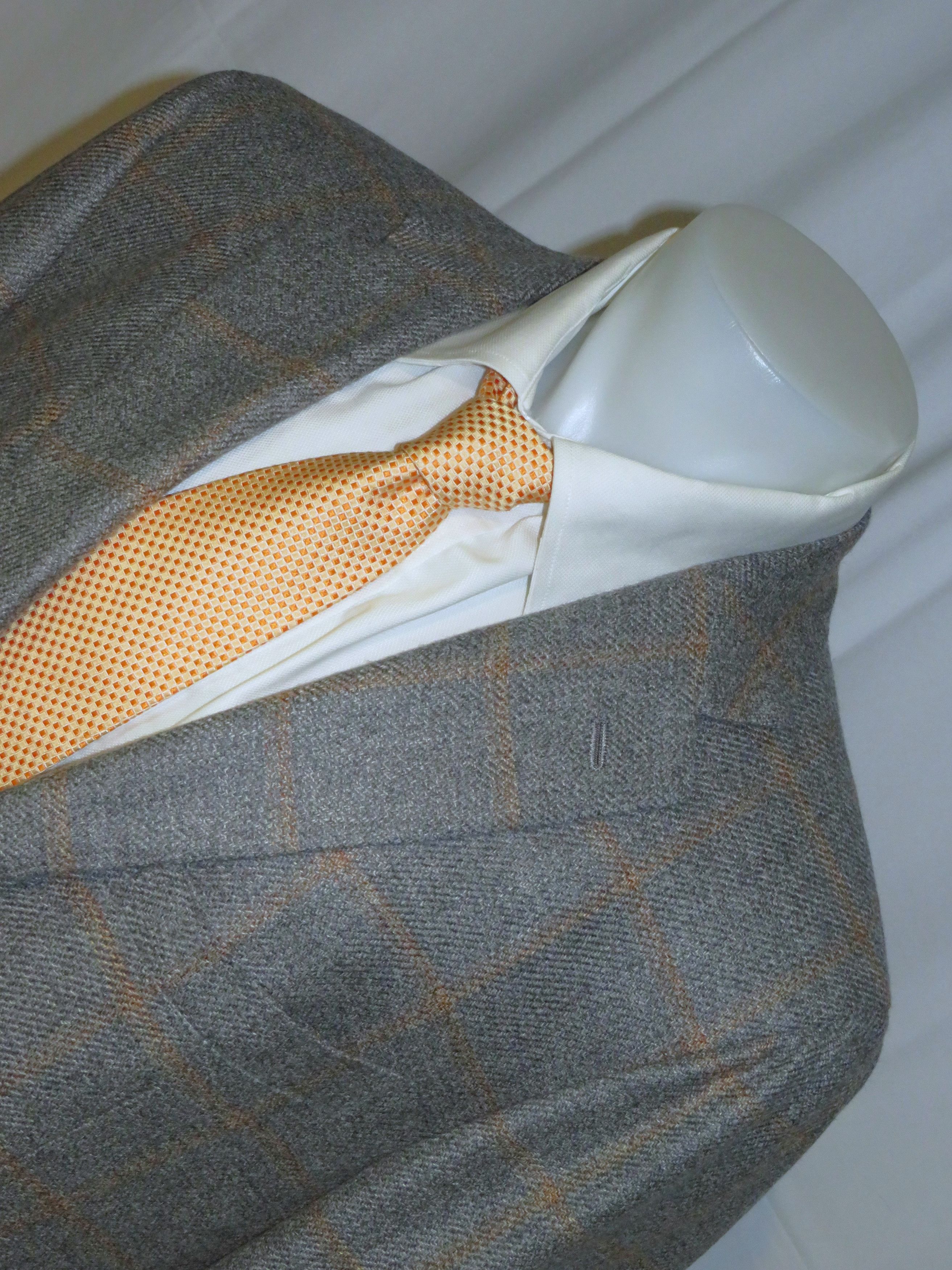 Kiton Gray Windowpane Cashmere Two Button Sport Coat 46L NWT $9300 Size 46L - 4 Thumbnail