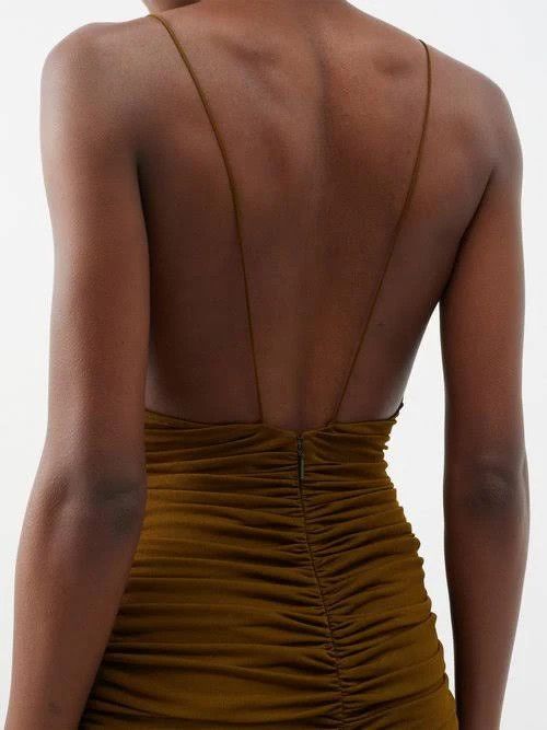 Saint Laurent Paris o1bcso1str1124 Gown in Kaki Size M / US 6-8 / IT 42-44 - 4 Thumbnail