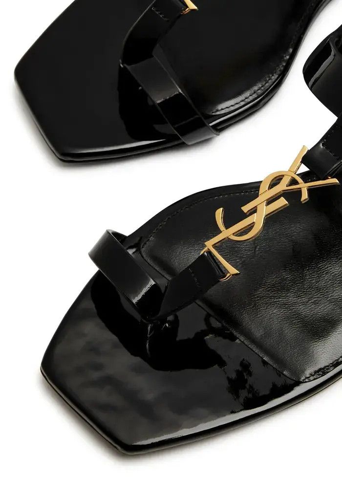 Saint Laurent Paris oc11z1125 Cassandra Sandals in Smooth Leather in Black Size US 4.5 / IT 34.5 - 3 Thumbnail