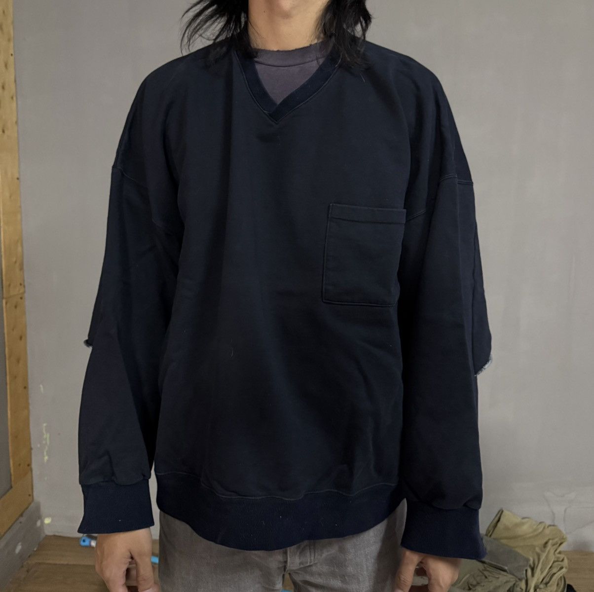 Stein Stein Ripped Elbow Reworked Baggy Sweatshirt Size US L / EU 52-54 / 3 - 15 Thumbnail