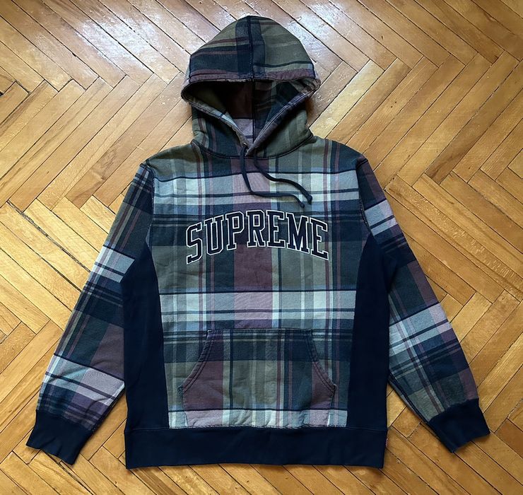 Plaid best sale supreme hoodie