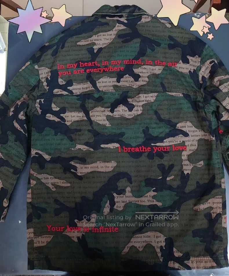 Valentino Valentino Army green camouflage red letter beaded embroide Size US S / EU 44-46 / 1 - 6 Thumbnail