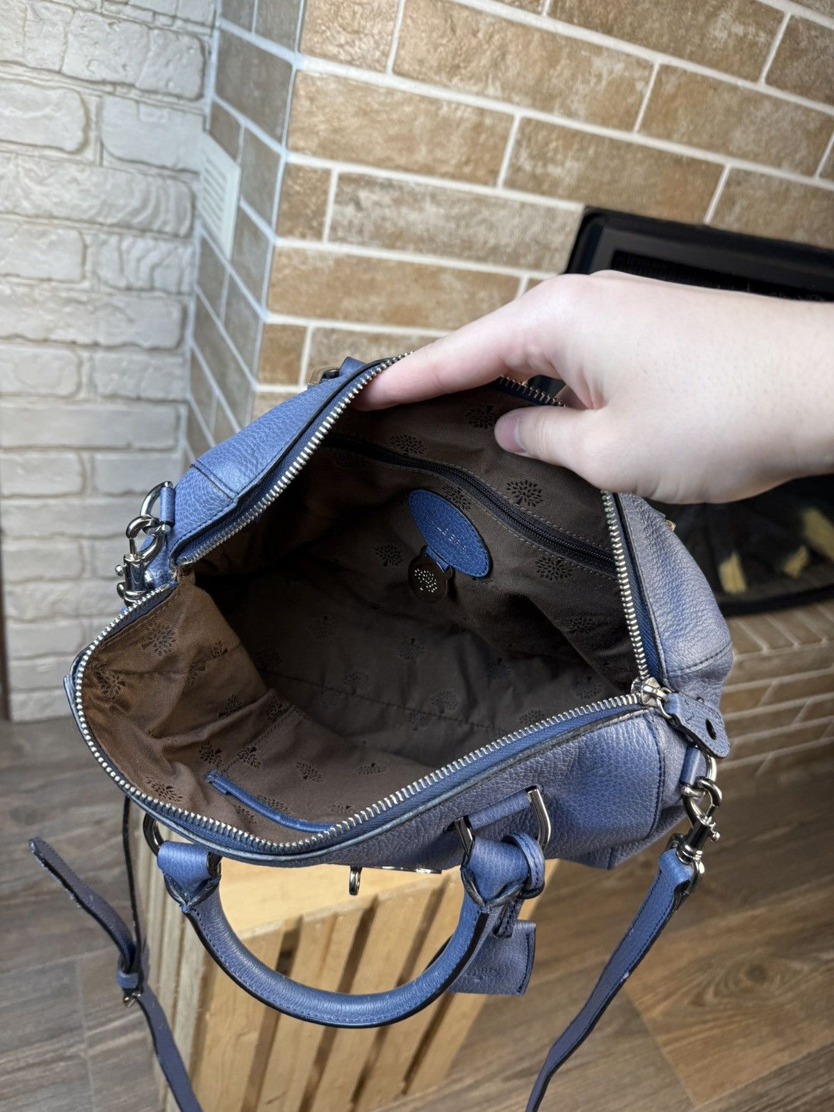 Mulberry Mulberry Leather Blue Del Rey Top Handle Bag Size ONE SIZE - 16 Thumbnail