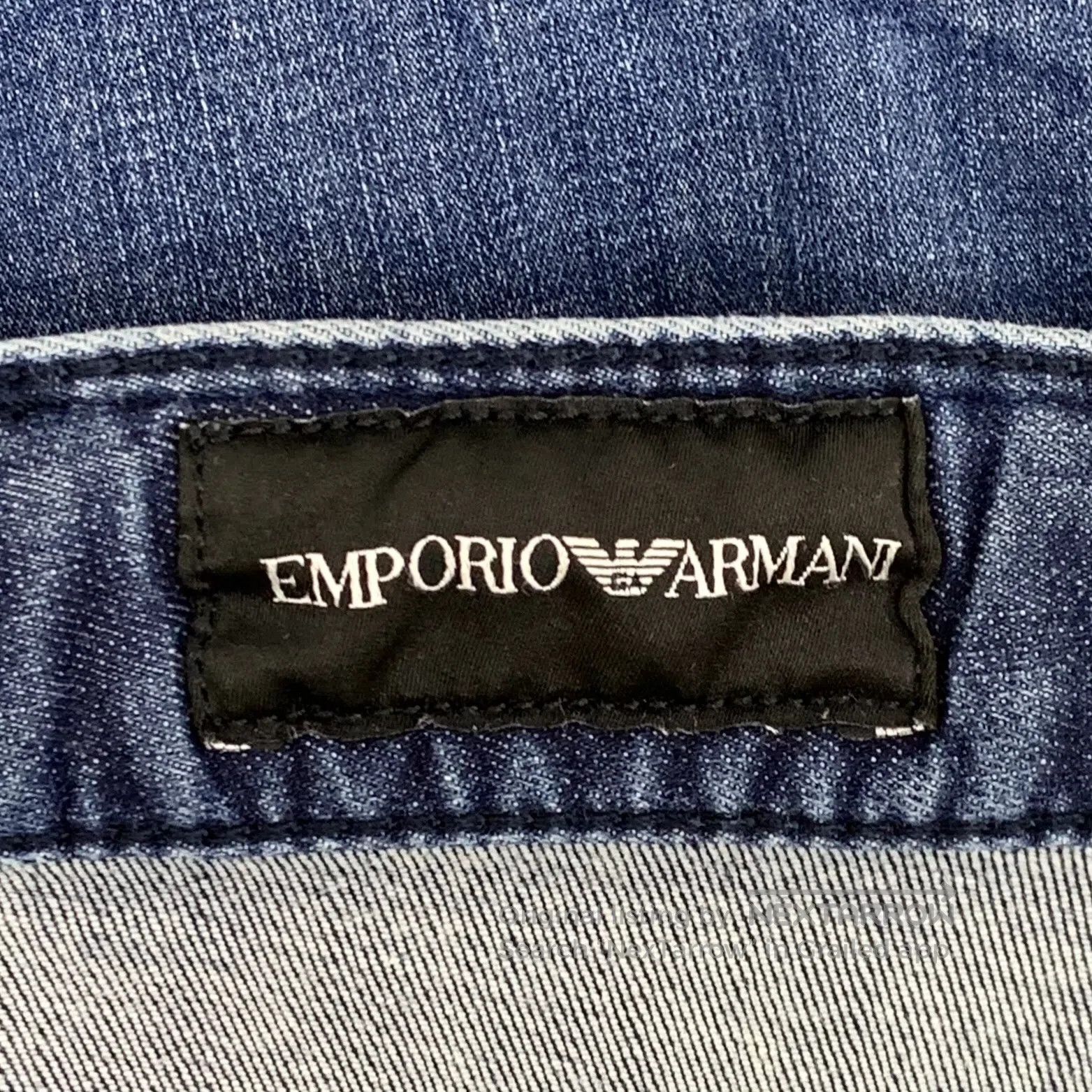 Armani Armani Dark Blue Cotton Washed Denim Trousers| Size US 29 - 7 Thumbnail