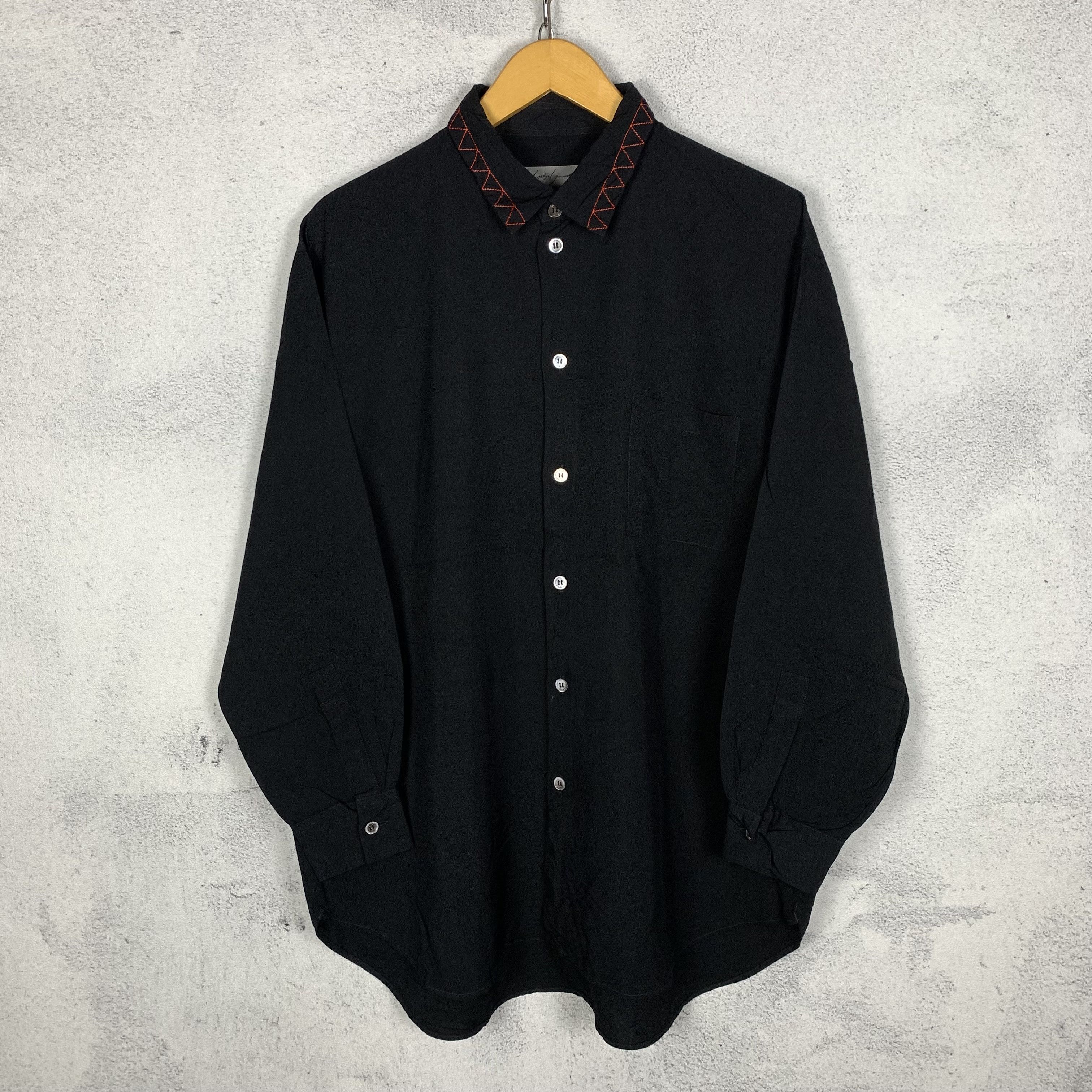 Yohji Yamamoto Yohji Yamamoto Pour Homme Black Shirt Size US S / EU 44-46 / 1 - 1 Thumbnail